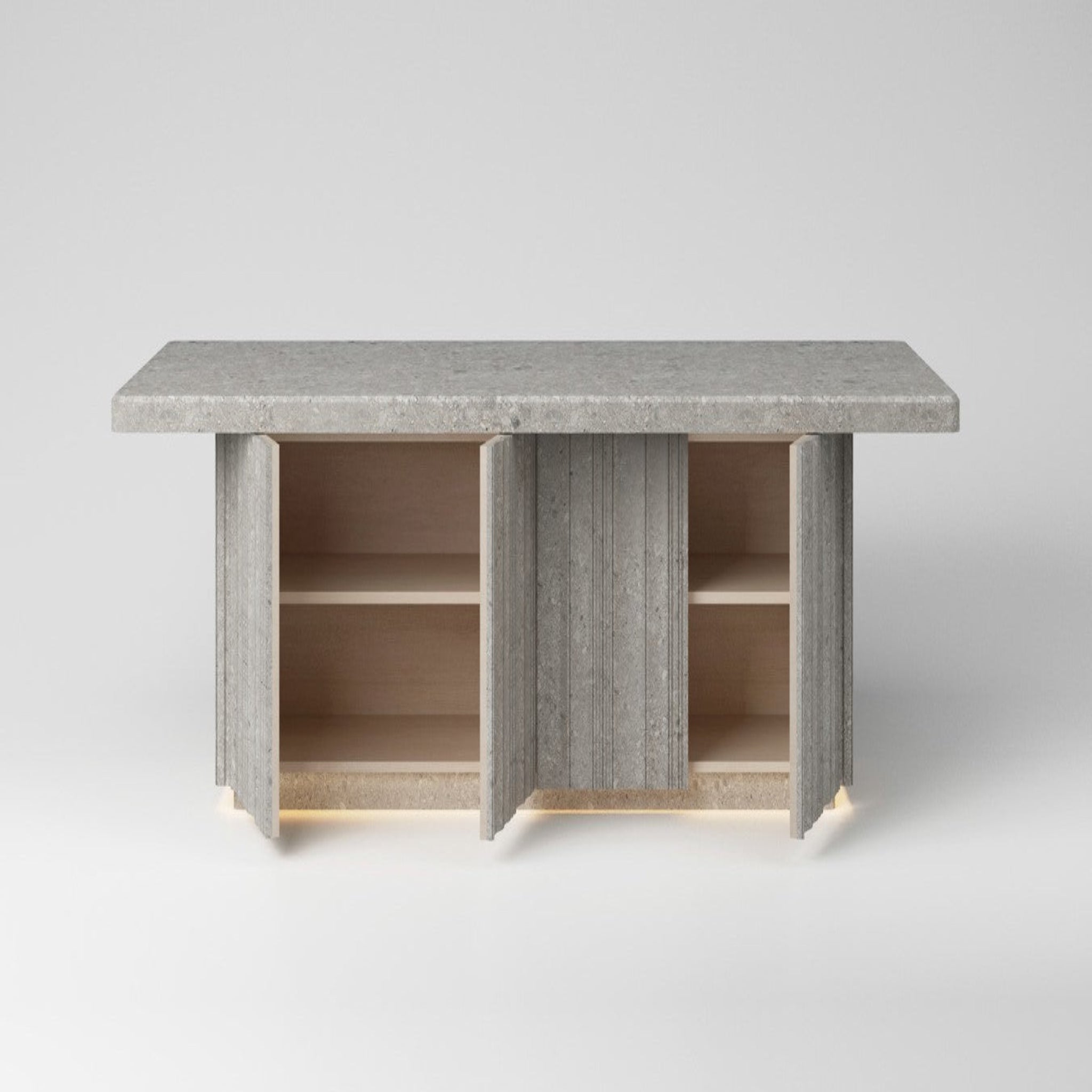 PURE Dining Table — Fixed Top — Concealed Storage