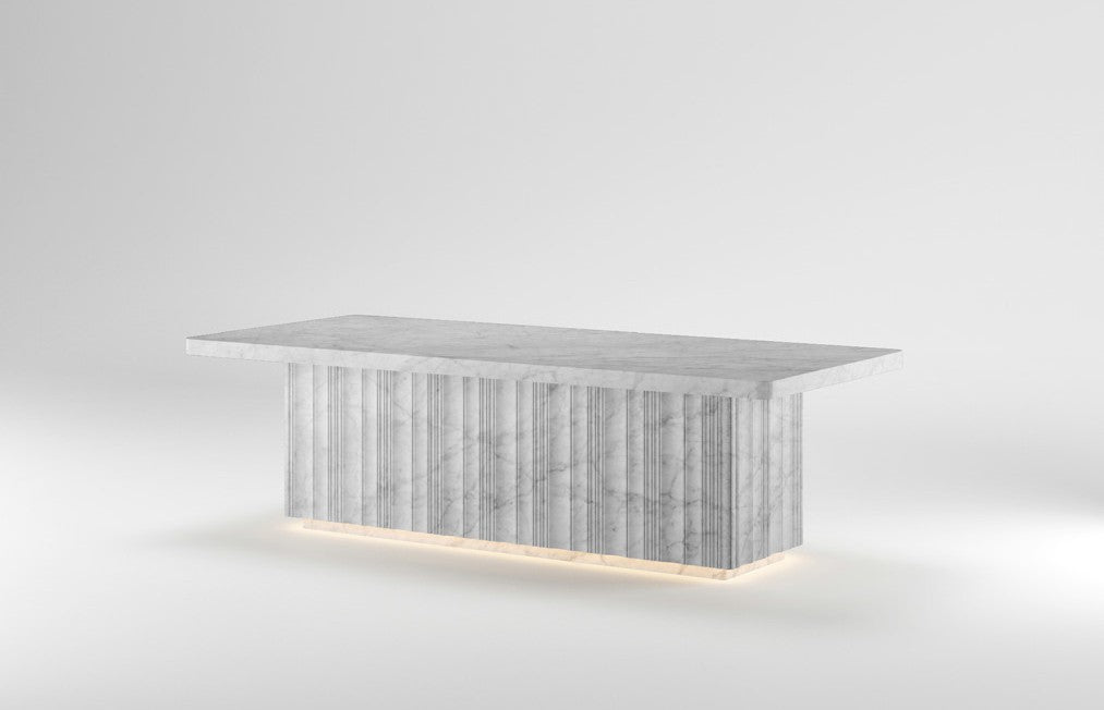 PURE Dining Table — Fixed Top — Concealed Storage