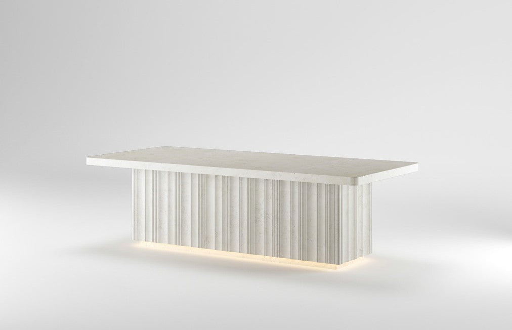 PURE Dining Table — Fixed Top — Concealed Storage