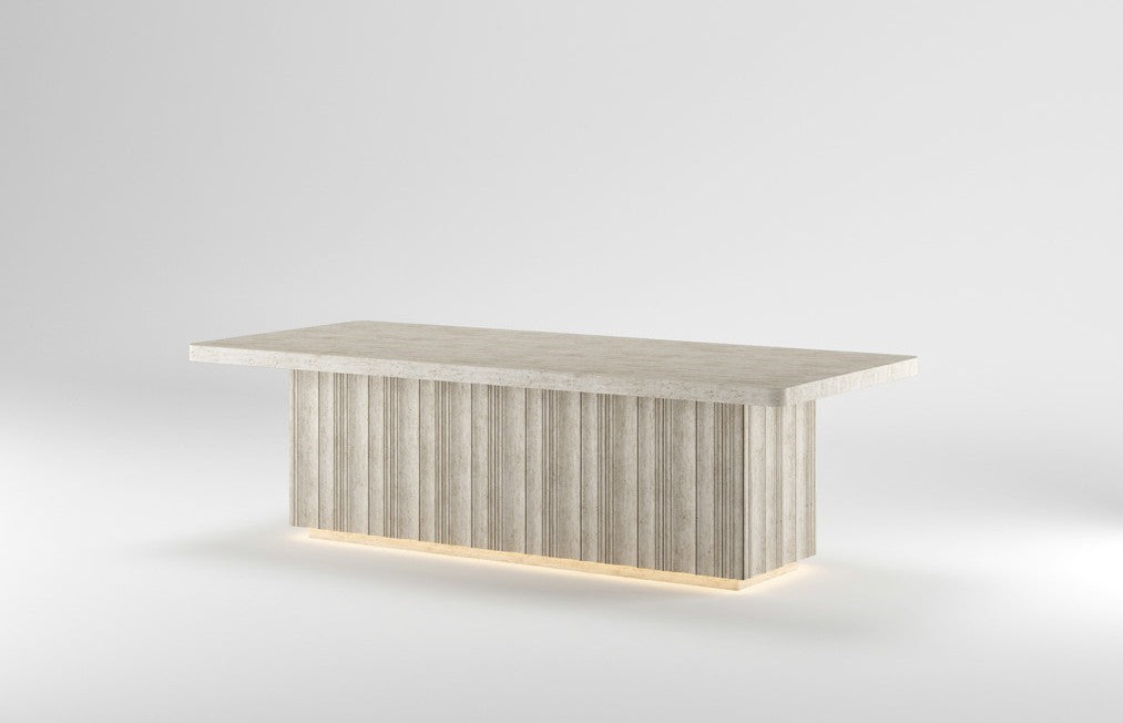 PURE Dining Table — Fixed Top — Concealed Storage